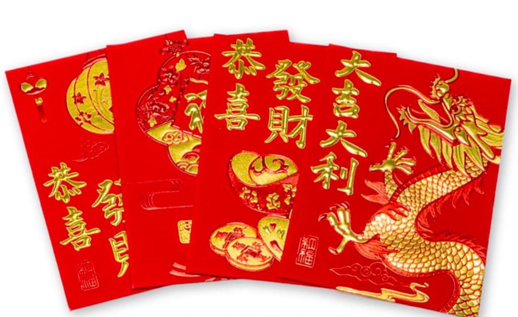 Sobres Rojo de fortuna / paquete de 6pcs.