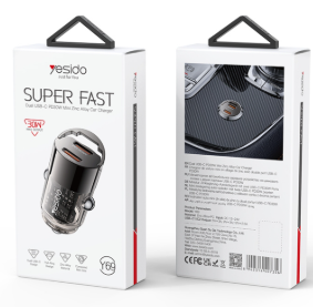 Yesido Y69 Cargador para auto USB-C+USB-C Doble Puerto PD 30W
