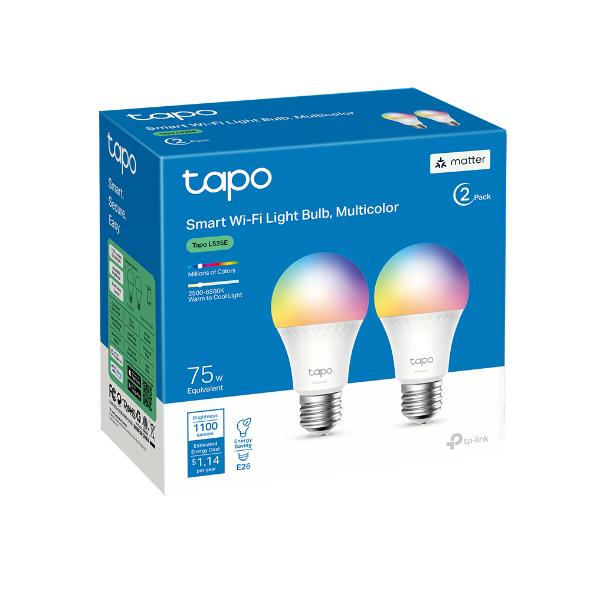 TP-Link - TAPO L535E  Bombilla LED Inteligente Wifi / / Dual Pack / Multicolor