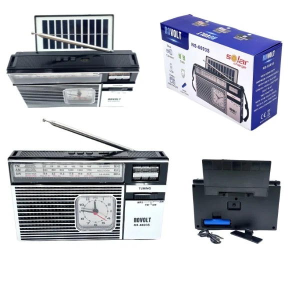 NNS NS6693S FM/AM Radio, Solar - Negro