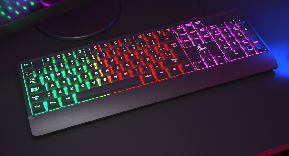 XTech XTK-505S - Wired multimedia gaming keyboard / multi-color LED / Black