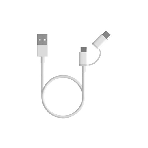 [XIA-MSC-MSC-15303-WH-123] Xiaomi Mi - Cable 2 en 1 Micro-USB con Conector  USB-C / Blanco 