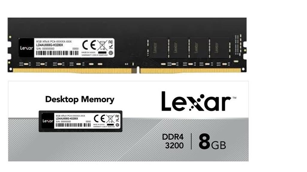 Lexar UDimm Memory 8GB DDR4 3200Mhz 288 pin CL22