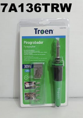 [ELE-TOL-TRO-7A136TRW-GN-124] Troen 7A136-TRW Cautil para Soldar (Pirograbador) de 30W - Verde