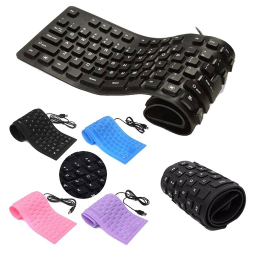 [KYM-CON-GEN-FLEX01-NA-324] Genérico Teclado Flexible de Caucho - A prueba de agua, USB