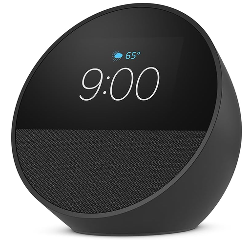 [AMA-MSC-GAD-ECHOSPOT-BK-424] Amazon Alexa Echo Spot - Despertador inteligente con sonido vibrante y Alexa / Negro