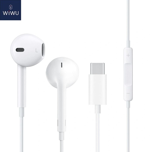 [WIWU-GAM-MIC-EB303-WH-125] WIWU  Audifonos de cable tipo C/ Blanco