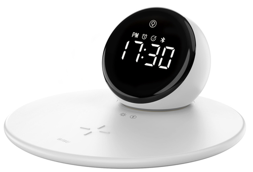 [WIWU-MSC-ACC-W017-WH-125] WIWU WI-W017 15W Cargador inalámbrico con despertador digital y altavoz Bluetooth - Blanco