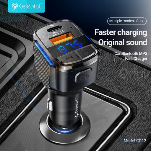 [CEL-MSC-ACC-CC12-BK-225] Celebrat CC12 -Car MP3 Charger /Black
