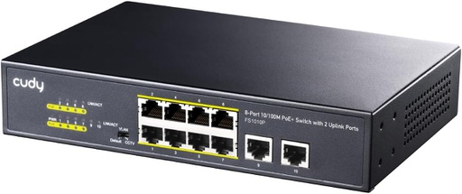 [CDY-NET-SWT-FS1010P-NA-325] Cudy FS1010P 8-Port 10/100 PoE+ Switch Whith 2 Uplink Port