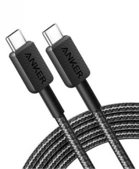 [CAB-CEL-ANK-A81F6H11-BK-325] ANKER 322 USB-C to USB-C Cable / 6ft, braided