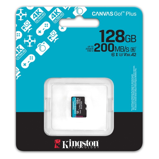 [KIN-STO-MEM-SDCG4128GB-NA-425] Kingston MicroSD 128GB Canvas Go Plus / With Adapter / Black